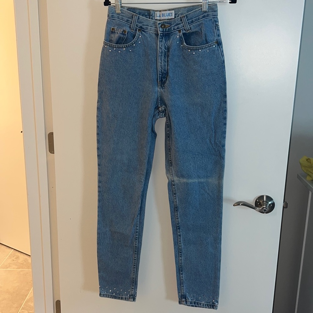 Vintage LA Blues Straight Leg Jean with Rhinestones